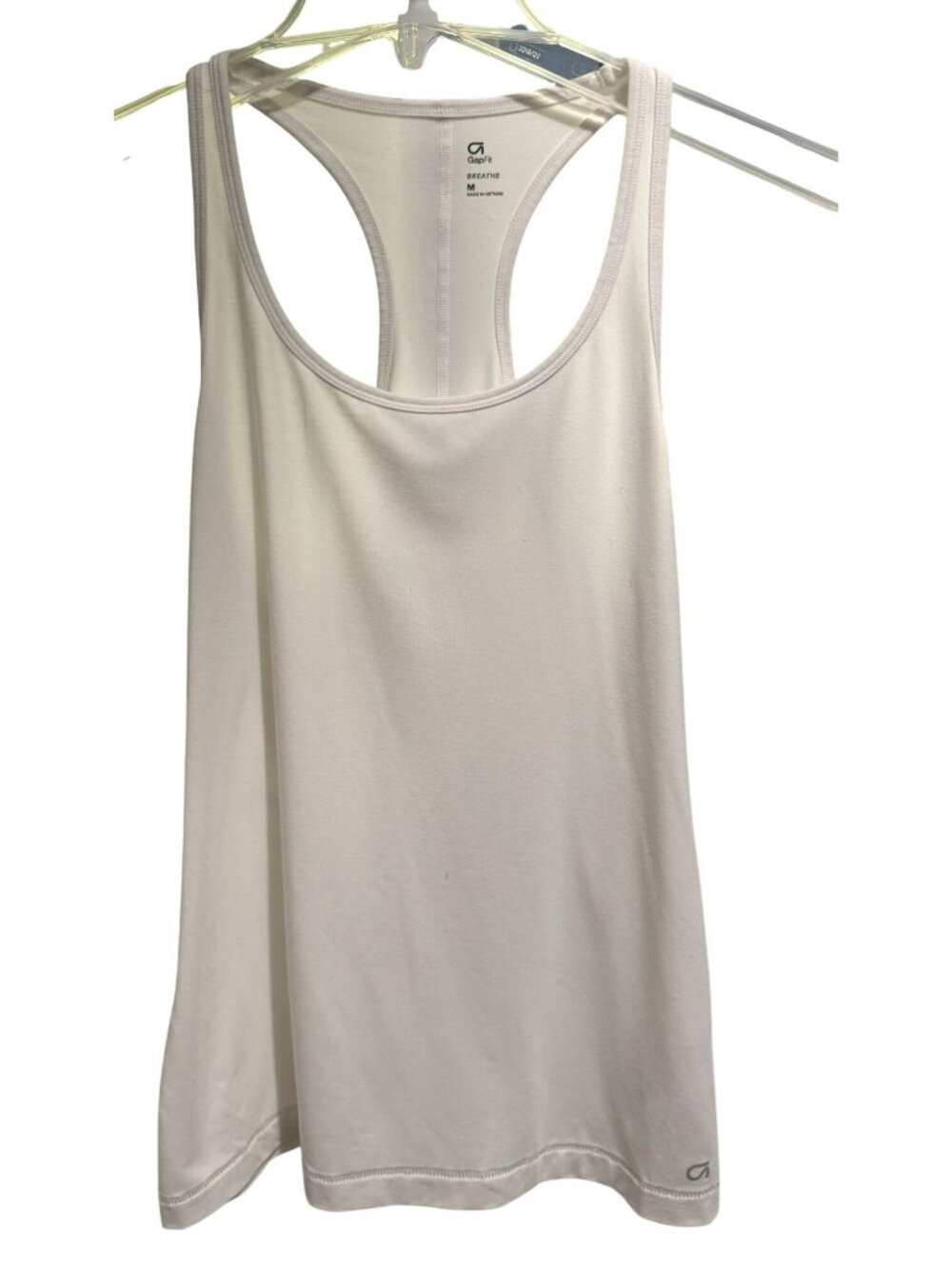 GapFit Breathe Womens White Racerback Sleeveless Tank Top Athletic Activewear M